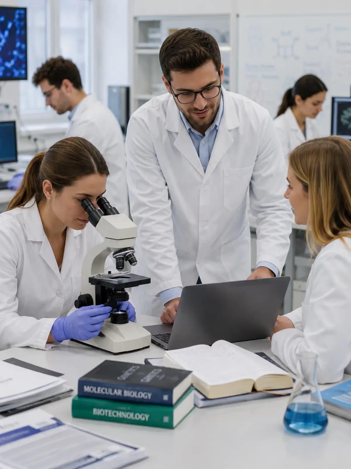 Tablica zielona z wzorami chemicznymi i matematycznymi - dydaktyka uczelni